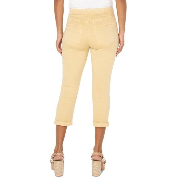 Liverpool Los Angeles Hi-Rise Chloe Slim Crop Peddle Pusher Yellow Size 6/28 - Picture 8 of 8